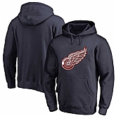 Men's Customized Detroit Red Wings Navy All Stitched Pullover Hoodie,baseball caps,new era cap wholesale,wholesale hats